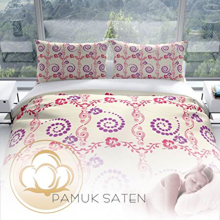 Cattleya Hypnosis 3D Temalı Pamuk Saten Çift Kişilik Nevresim Takımı