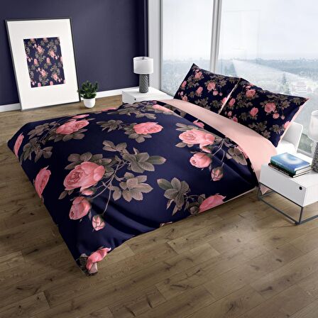 Cattleya Noble 3D Temalı Pamuk Saten Çift Kişilik Nevresim Takımı