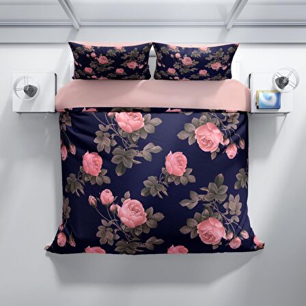 Cattleya Noble 3D Temalı Pamuk Saten Çift Kişilik Nevresim Takımı