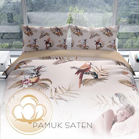 Cattleya Parland 3D Temalı Pamuk Saten Çift Kişilik Nevresim Takımı