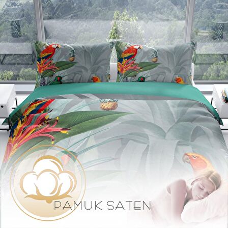 Cattleya Parworld 3D Temalı Pamuk Saten Çift Kişilik Nevresim Takımı