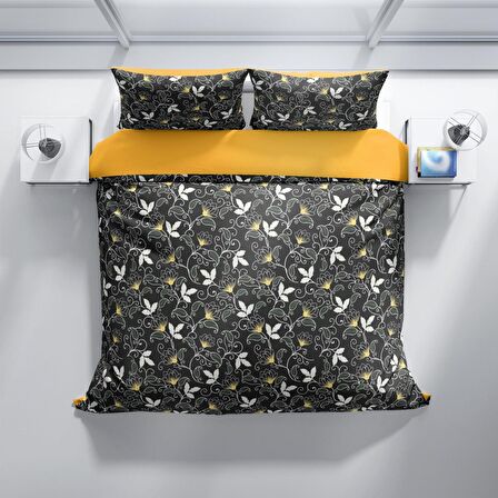 Cattleya Serenity 3D Temalı Pamuk Saten Çift Kişilik Nevresim Takımı