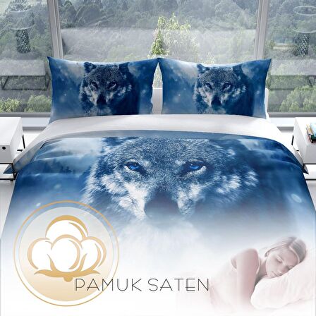 Cattleya Strong 3D Temalı Pamuk Saten Çift Kişilik Nevresim Takımı