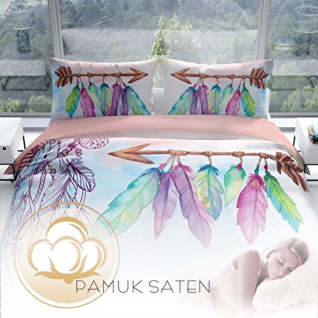 Monohome Perlasera Sleep 3D Temalı Pamuk Saten Çift Kişilik Nevresim Takımı