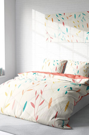 Nevresim Takımı %100 Doğal Pamuk Çift Kişilik 3d Digital Yaprak