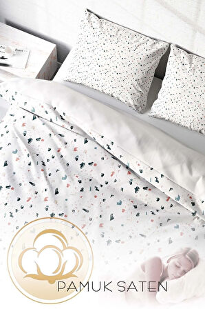 Nevresim Takımı %100 Doğal Pamuk Çift Kişilik 3d Digital Terrazzo