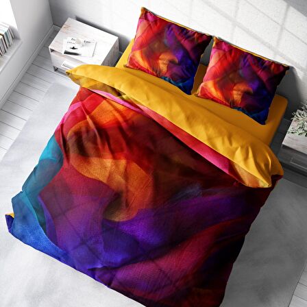 Monohome Paint 3D Temalı Pamuk Saten Çift Kişilik Nevresim Takımı
