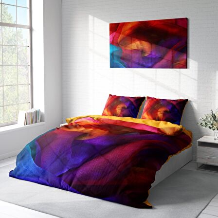Monohome Paint 3D Temalı Pamuk Saten Çift Kişilik Nevresim Takımı