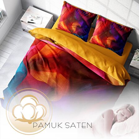 Monohome Paint 3D Temalı Pamuk Saten Çift Kişilik Nevresim Takımı