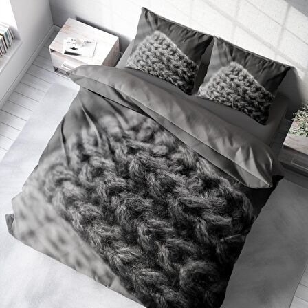 Monohome Örgü 2 3D Temalı Pamuk Saten Çift Kişilik Nevresim Takımı