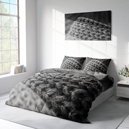 Monohome Örgü 2 3D Temalı Pamuk Saten Çift Kişilik Nevresim Takımı