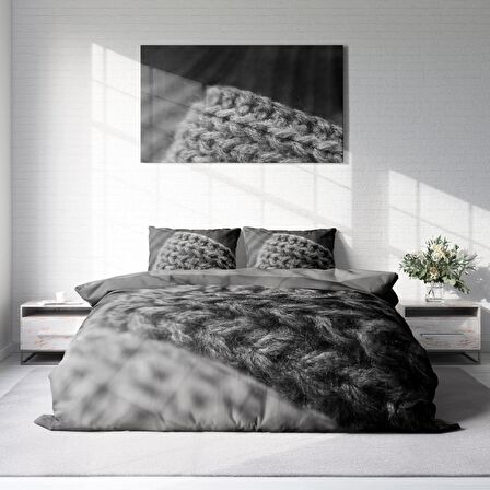 Monohome Örgü 2 3D Temalı Pamuk Saten Çift Kişilik Nevresim Takımı