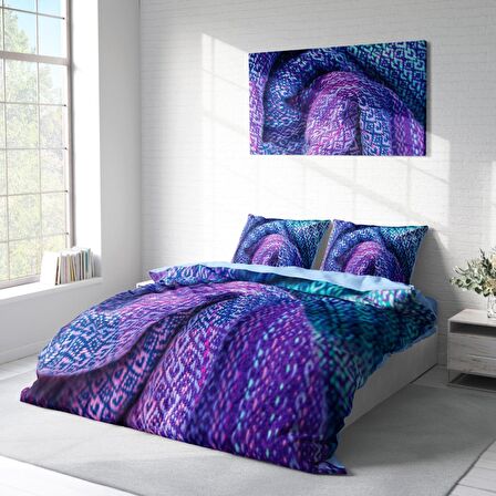 Monohome Örgü 3 3D Temalı Pamuk Saten Çift Kişilik Nevresim Takımı