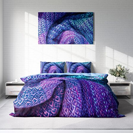 Monohome Örgü 3 3D Temalı Pamuk Saten Çift Kişilik Nevresim Takımı