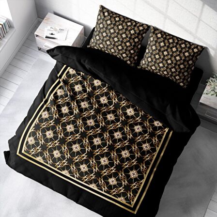 Monohome Gold Deco 3D Temalı Pamuk Saten Çift Kişilik Nevresim Takımı