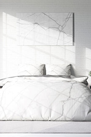 Monohome Nevresim Takımı %100 Doğal Pamuk  Çift Kişilik 3D Digital Lux Marble