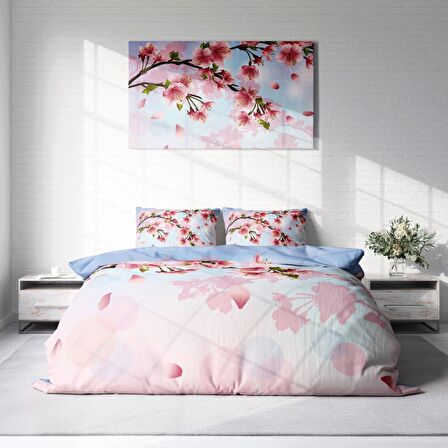 Monohome Yeni Bahar 3D Temalı Pamuk Saten Çift Kişilik Nevresim Takımı