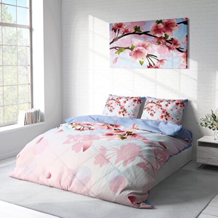 Monohome Yeni Bahar 3D Temalı Pamuk Saten Çift Kişilik Nevresim Takımı