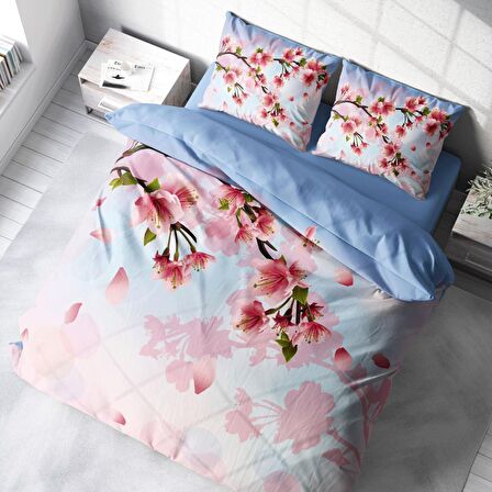 Monohome Yeni Bahar 3D Temalı Pamuk Saten Çift Kişilik Nevresim Takımı