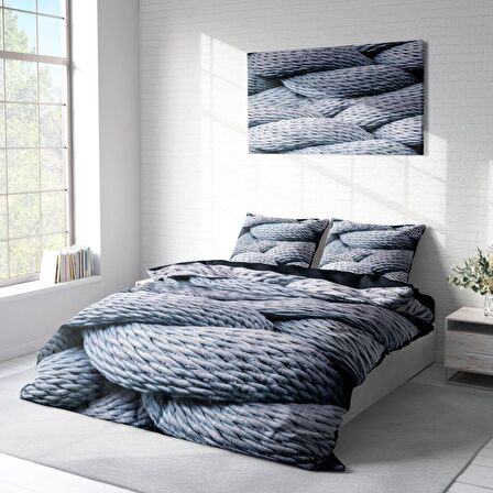 Monohome Rope Burgu 3D Temalı Pamuk Saten Çift Kişilik Nevresim Takımı