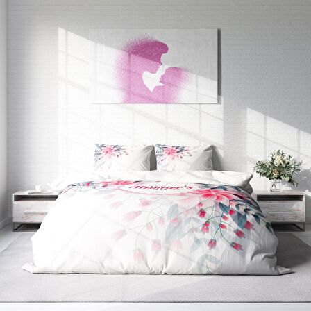 Monohome Anneler Günü V 3D Temalı Pamuk Saten Çift Kişilik Nevresim Takımı