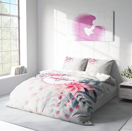 Monohome Anneler Günü V 3D Temalı Pamuk Saten Çift Kişilik Nevresim Takımı