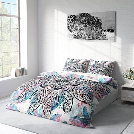 Monohome Ethnic Mandala2 3D Temalı Pamuk Saten Çift Kişilik Nevresim Takımı