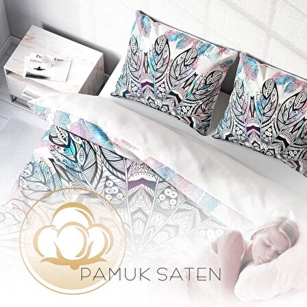 Monohome Ethnic Mandala2 3D Temalı Pamuk Saten Çift Kişilik Nevresim Takımı