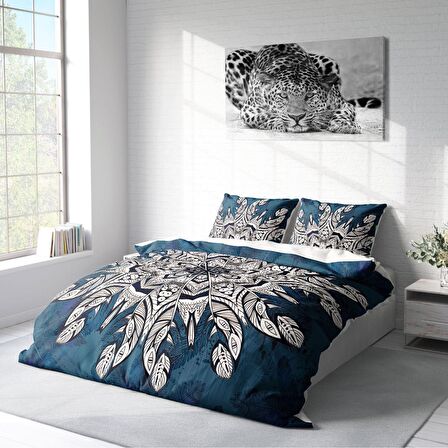 Monohome Ethnic Mandala3 3D Temalı Pamuk Saten Çift Kişilik Nevresim Takımı