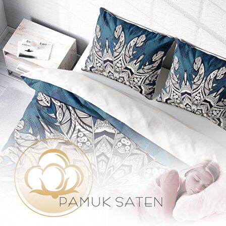 Monohome Ethnic Mandala3 3D Temalı Pamuk Saten Çift Kişilik Nevresim Takımı