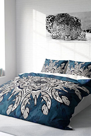 Nevresim Takımı %100 Doğal Pamuk Çift Kişilik 3d Digital Ethnic Mandala3