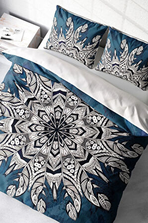 Nevresim Takımı %100 Doğal Pamuk Çift Kişilik 3d Digital Ethnic Mandala3