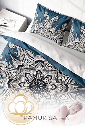 Nevresim Takımı %100 Doğal Pamuk Çift Kişilik 3d Digital Ethnic Mandala3