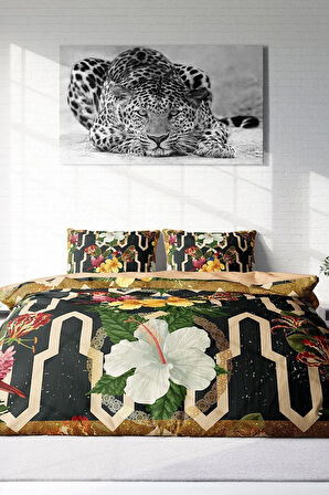 Nevresim Takımı %100 Doğal Pamuk Çift Kişilik 3d Digital Figure Parrot