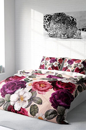 Nevresim Takımı %100 Doğal Pamuk Çift Kişilik 3d Digital Flower Dream