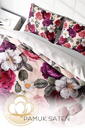 Nevresim Takımı %100 Doğal Pamuk Çift Kişilik 3d Digital Flower Dream
