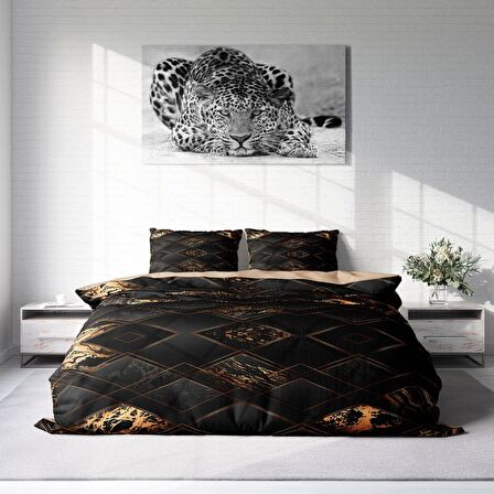 Monohome Brown Suit 3D Temalı Pamuk Saten Çift Kişilik Nevresim Takımı