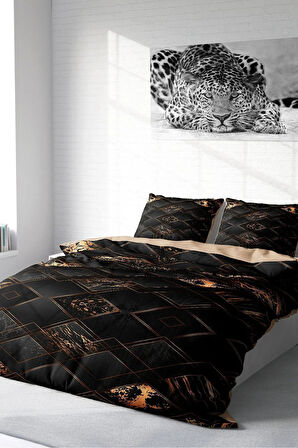 Nevresim Takımı %100 Doğal Pamuk Çift Kişilik 3d Digital Brown Suite