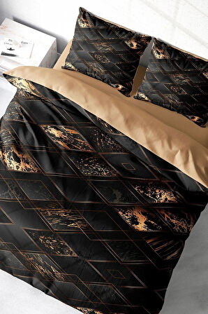 Nevresim Takımı %100 Doğal Pamuk Çift Kişilik 3d Digital Brown Suite