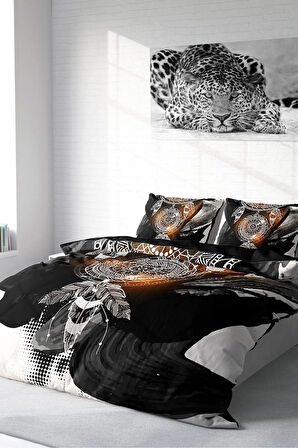 Nevresim Takımı %100 Doğal Pamuk Çift Kişilik 3d Digital Dream Feather