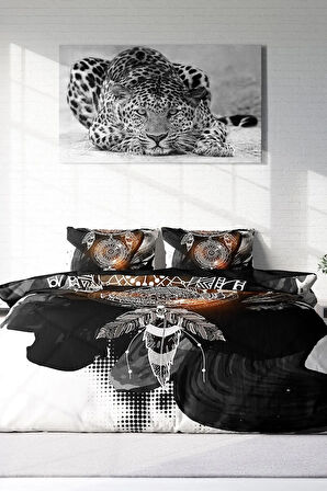 Nevresim Takımı %100 Doğal Pamuk Çift Kişilik 3d Digital Dream Feather