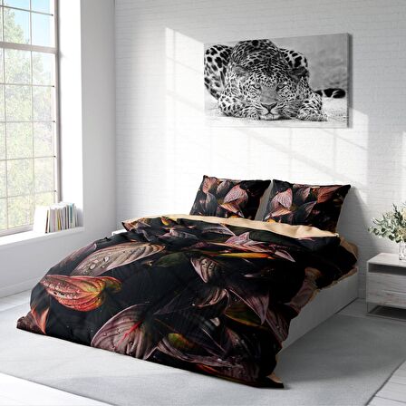 Monohome Güz Yaprakları Yapraklı Pamuk Saten Çift Kişilik Nevresim Takımı