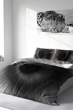 Nevresim Takımı %100 Doğal Pamuk Çift Kişilik 3d Digital Gray Wortex