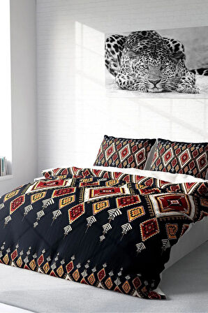 Nevresim Takımı %100 Doğal Pamuk Çift Kişilik 3d Digital Ethnic Geometric