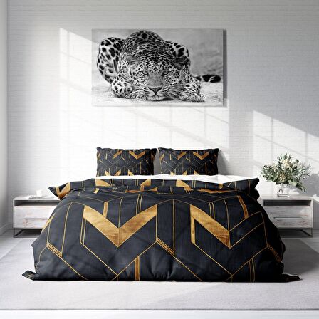Monohome Paper Geometric Geometrik Pamuk Saten Çift Kişilik Nevresim Takımı