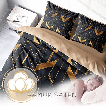 Monohome Paper Geometric Geometrik Pamuk Saten Çift Kişilik Nevresim Takımı