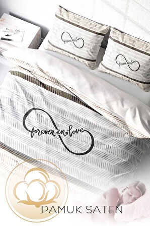 Nevresim Takımı %100 Doğal Pamuk Çift Kişilik 3d Digital Infinity