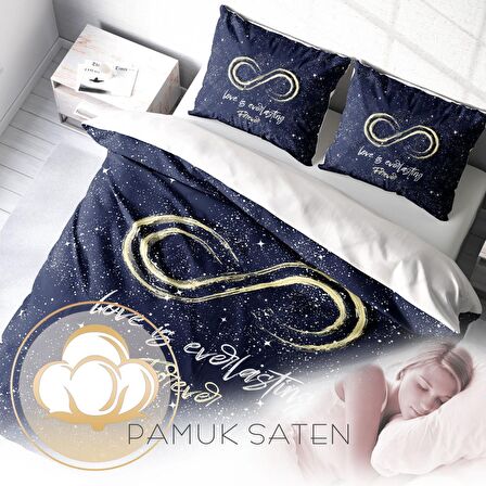 Monohome Love İs Everything Aşk Temalı Pamuk Saten Çift Kişilik Nevresim Takımı