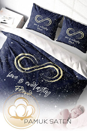Nevresim Takımı %100 Doğal Pamuk Çift Kişilik 3d Digital Love Is Everything