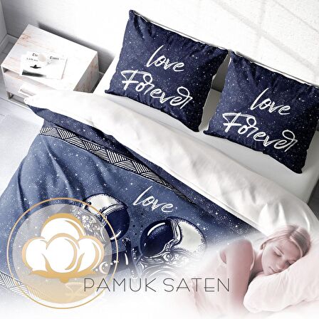 Monohome Space Infinity 3D Temalı Pamuk Saten Çift Kişilik Nevresim Takımı